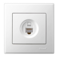 РОЗЕТКА ТЕЛЕФОННАЯ ЕВРО LESYA БЕЛЫЙ С БЕЛОЙ ВСТАВКОЙ